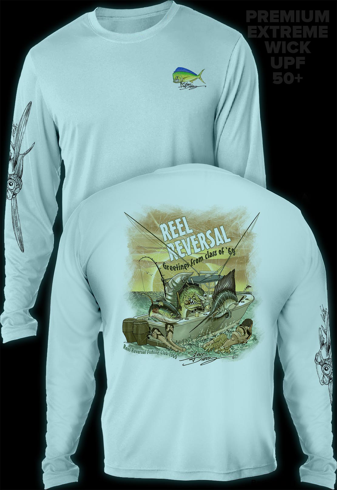 "Reel Reversal" Men's Extreme Wick Long Sleeve Performance Shirt ᴜᴘꜰ-ᴛᴇᴇ